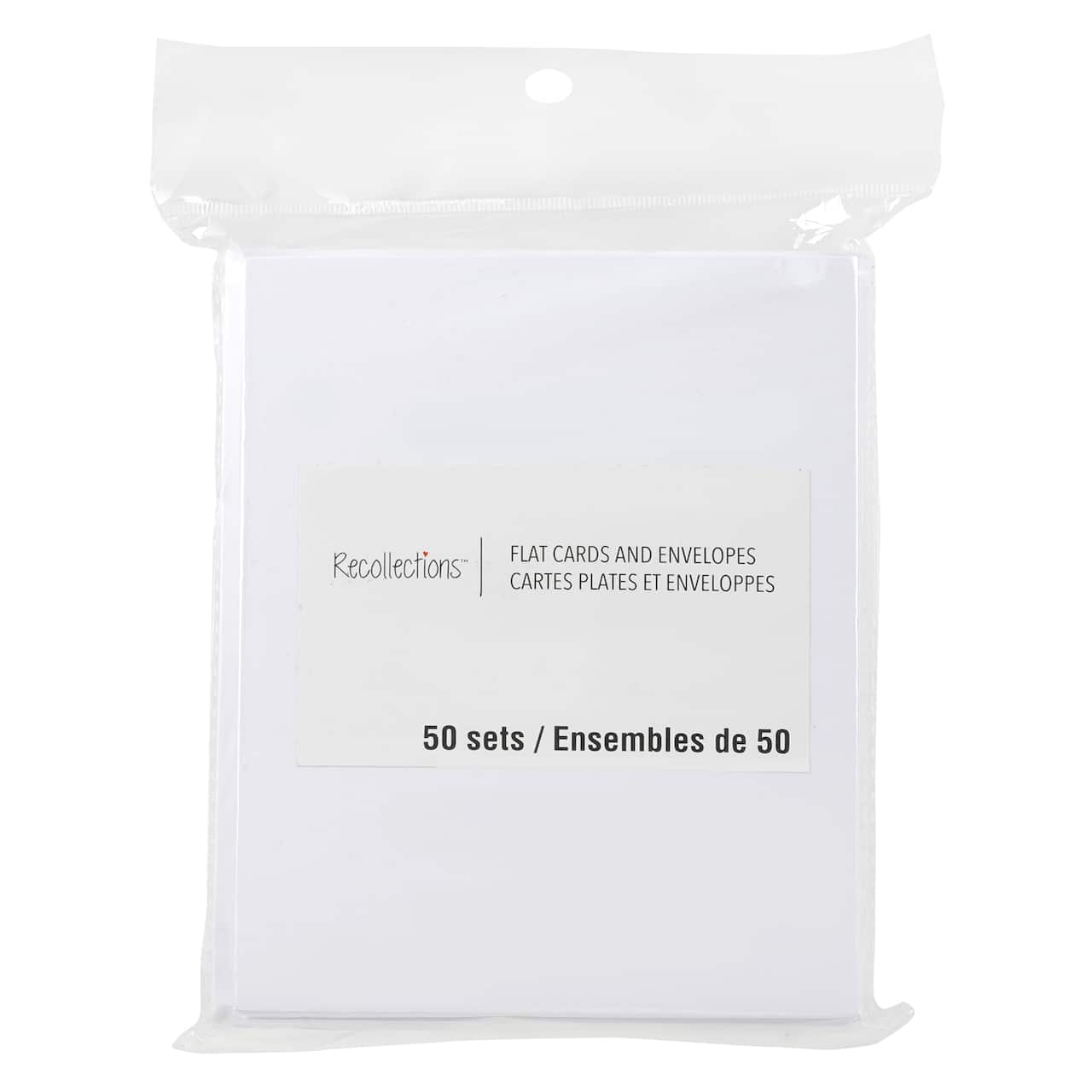 50 Sets of White Flat Cards & Envelopes by Recollections™, 4.25" x 5.5"